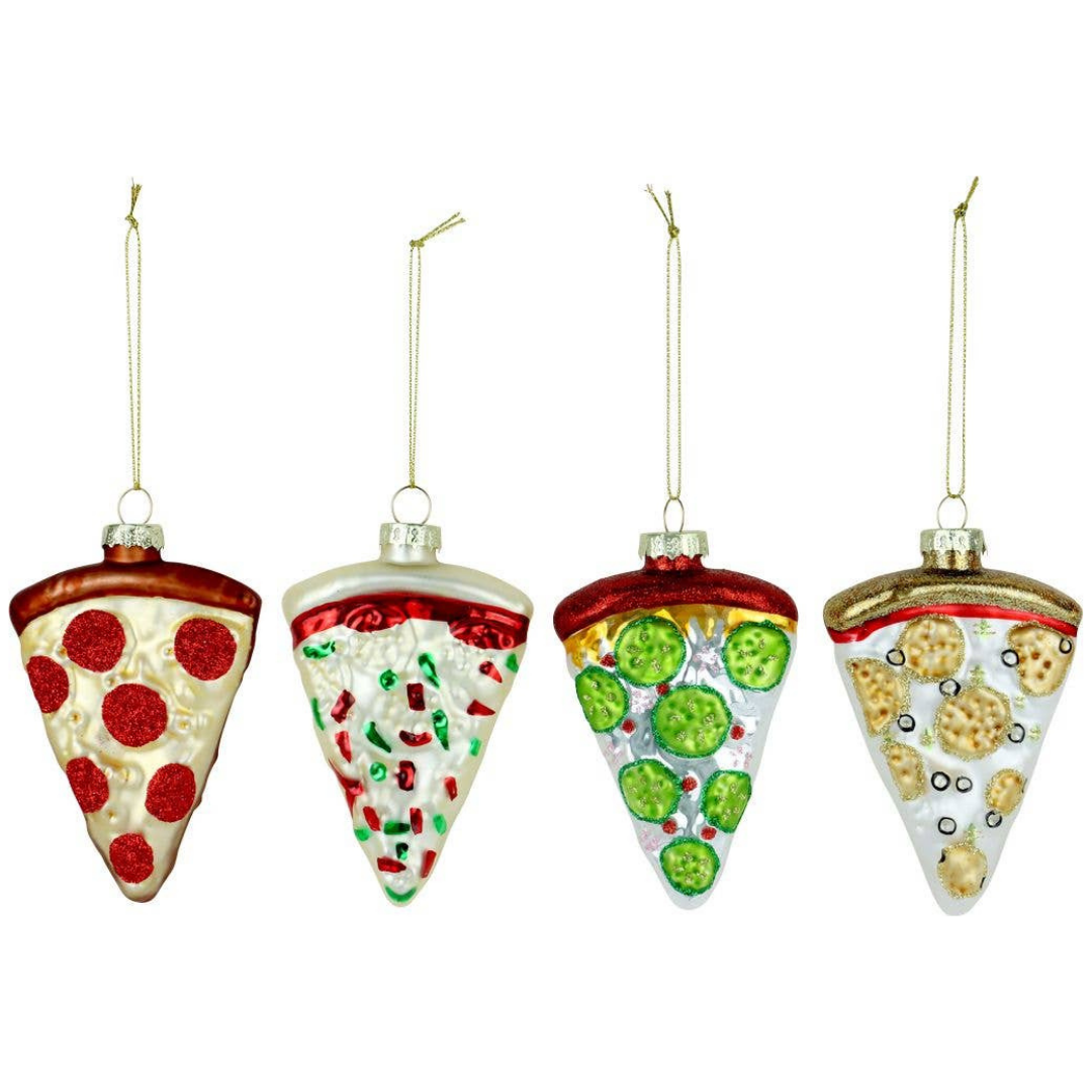 Christbaumschmuck Pizza 4 Teile