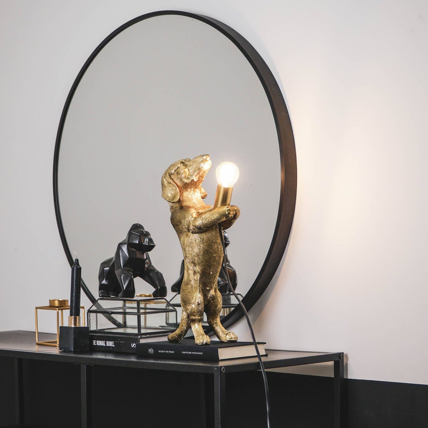 Dachshund Tischlampe Gold