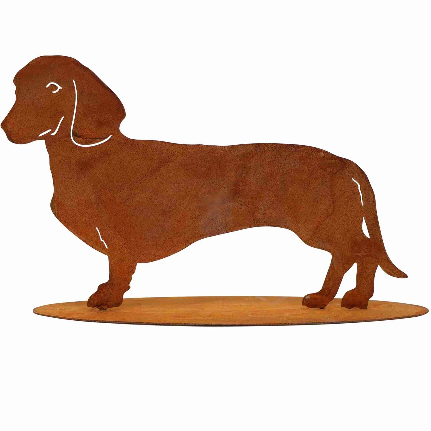 Edelrost Hunde Deko Figur Dackel Waldi | Metall Tierfigur
