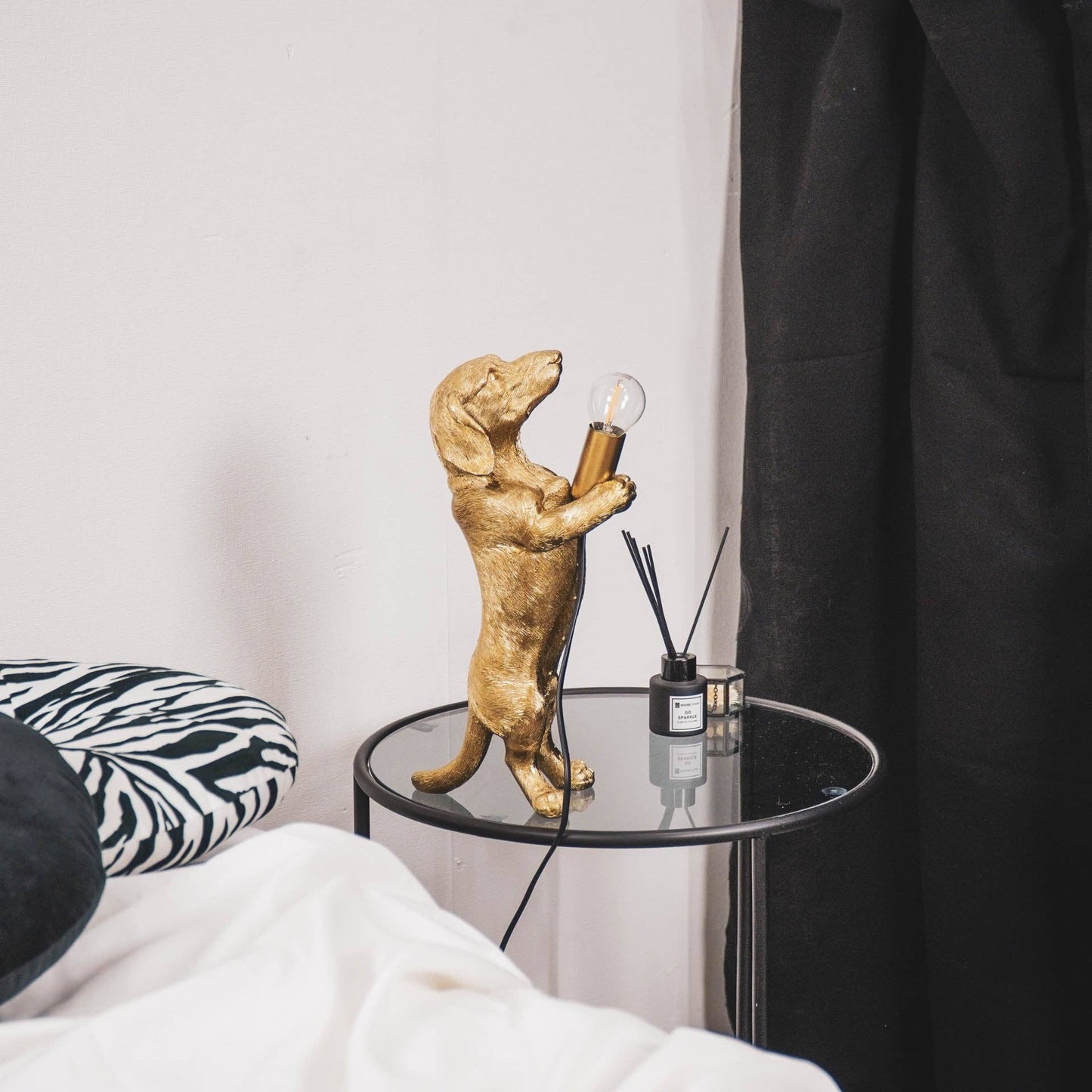 Dachshund Tischlampe Gold