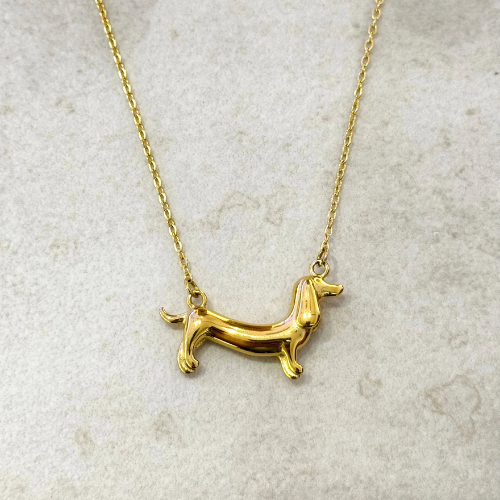 Dackel Edelstahl Halskette