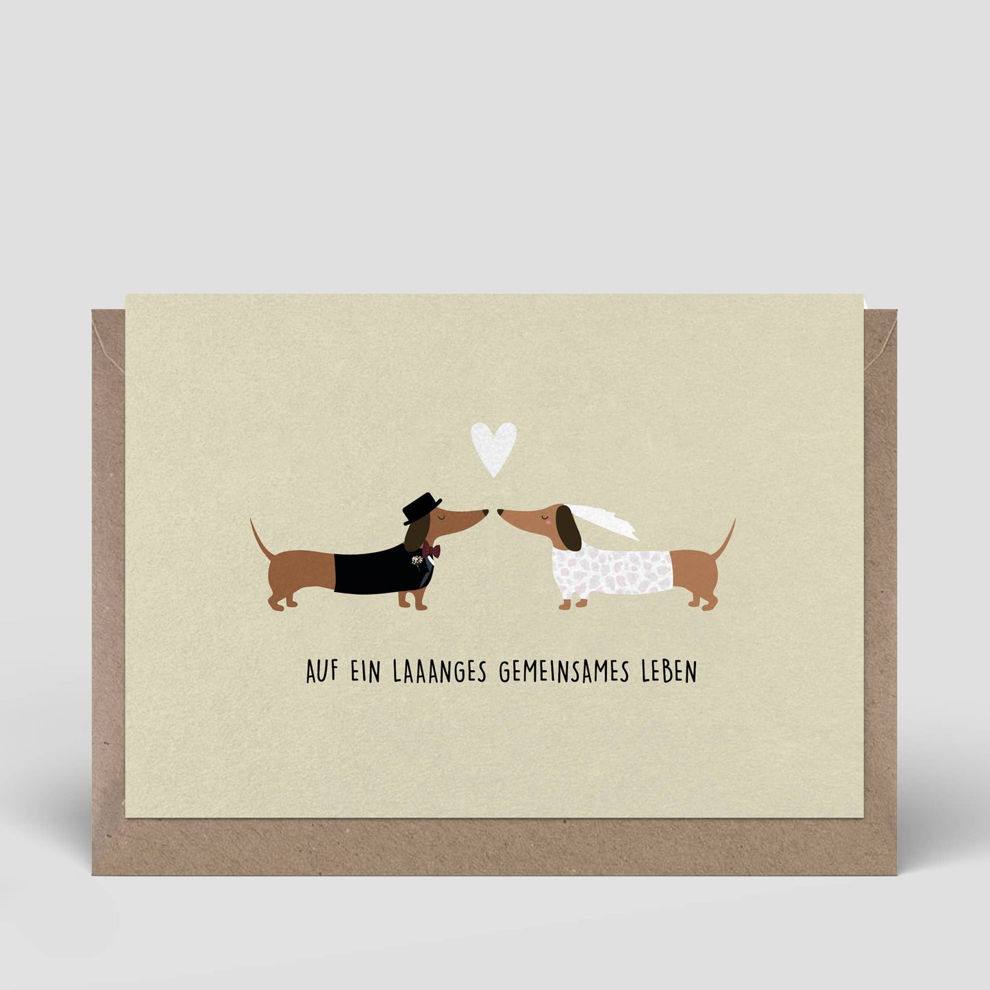 Klappkarte - Hochzeitskarte - Dackel Brautpaar - Nr. 262