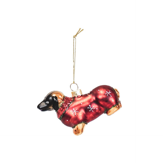 Weihnachtsanhänger - Dackel rot-braun
